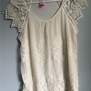 Elegant Lace Cream Top